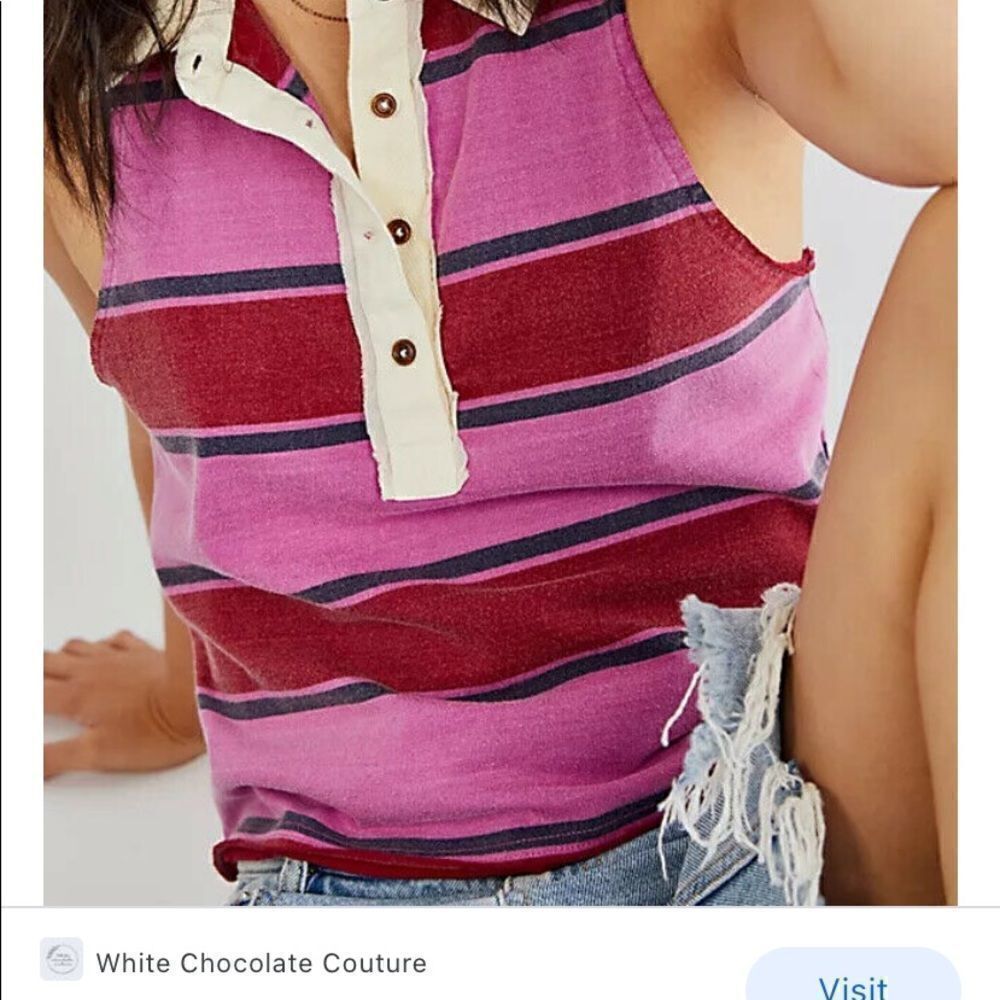 NWT We The Free Walking On Sunshine Racer Back Tee in Plumb Combo - Picture 10 of 12